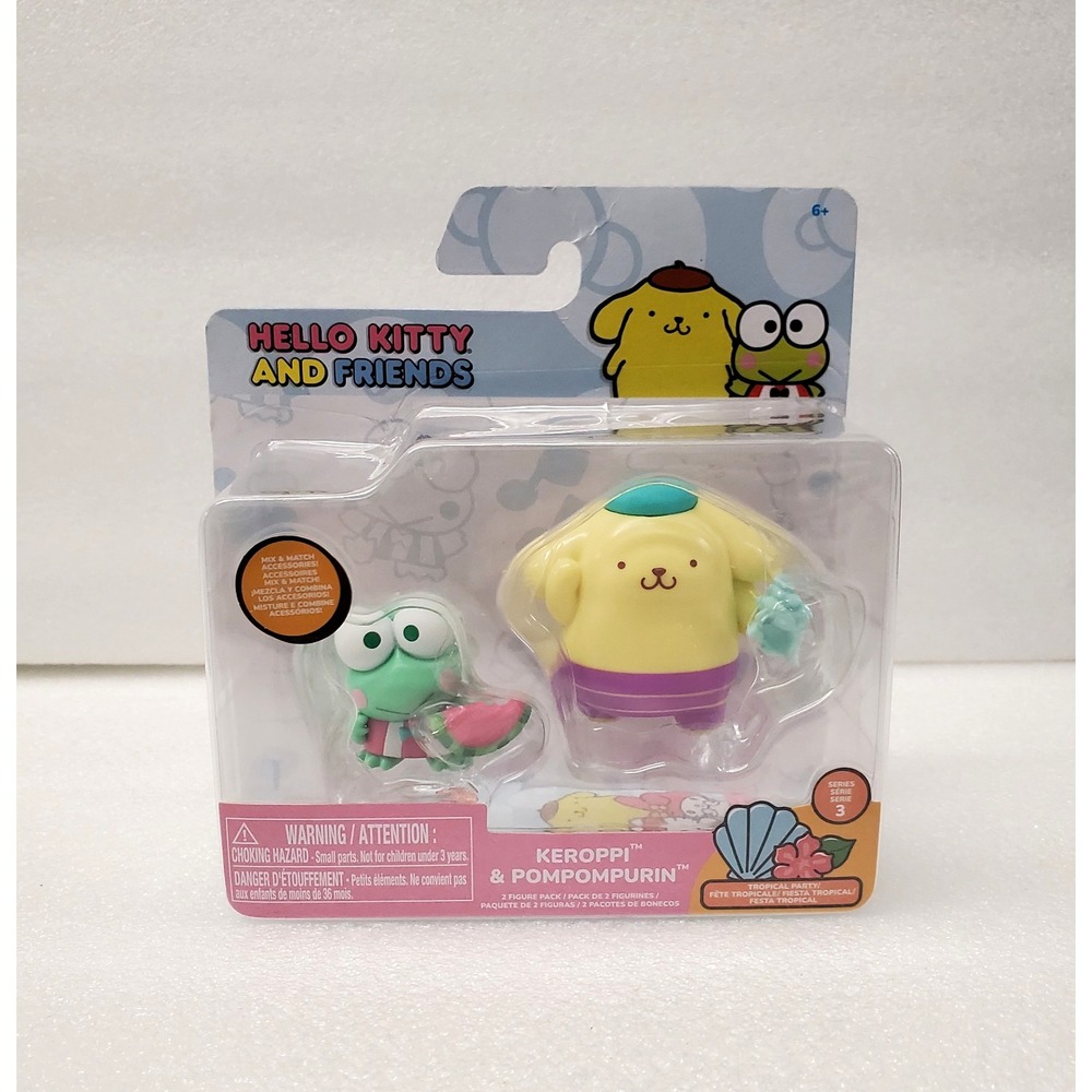 Hello Kitty Friends Keroppi Pompompurin Tropical Party Series 3 Figure 2 Pack